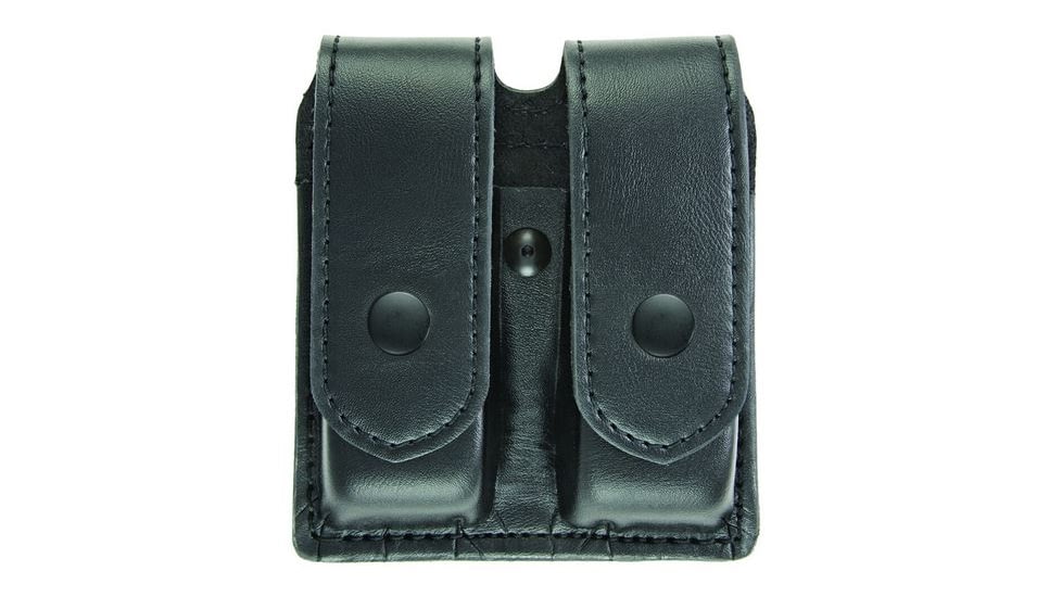 Hero's Pride Double Magazine Case, Large, AirTek, Smooth, Black Snaps, Large 1434PB