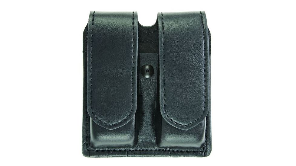 Hero's Pride Double Magazine Case, Large, AirTek, Smooth, Hidden Snaps, Black, Large 1434PC