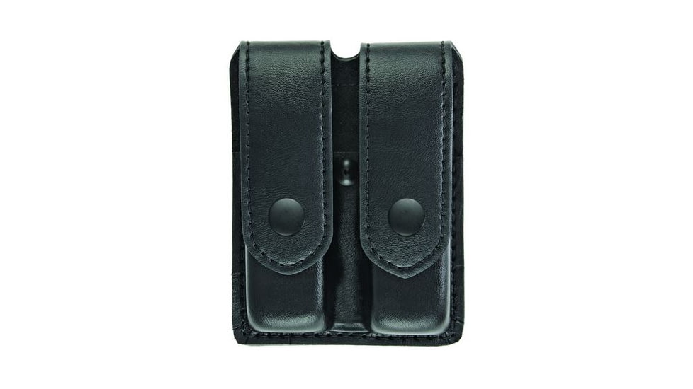 Hero's Pride Double Magazine Case, Medium, AirTek, Smooth, Black Snaps, Medium 1432PB