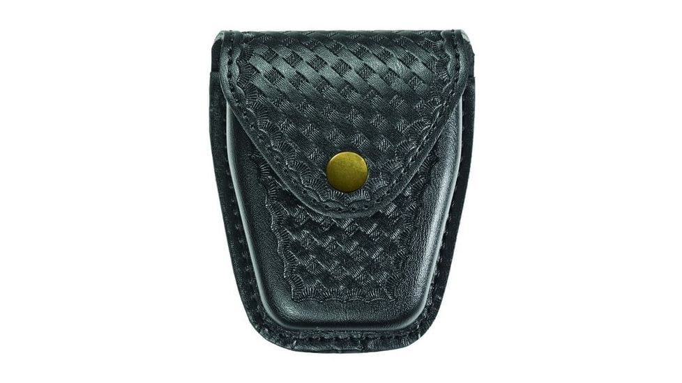 Hero's Pride Handcuff Case, Single, Med/Hinged, AirTek, BW, Brass Snap, Medium 1451WG