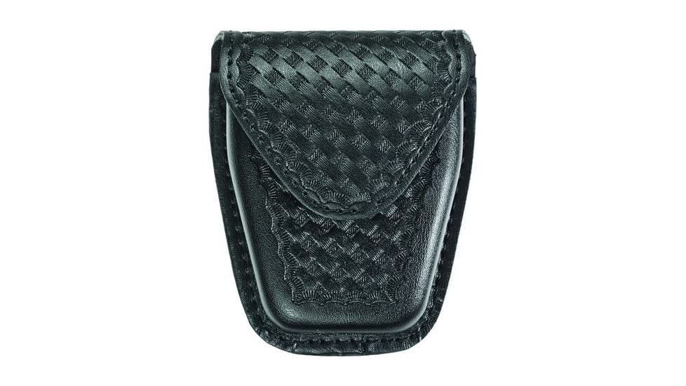 Hero's Pride Handcuff Case, Single, Med/Hinged, AirTek, BW, Hidden Snap, Black, Medium 1451WC