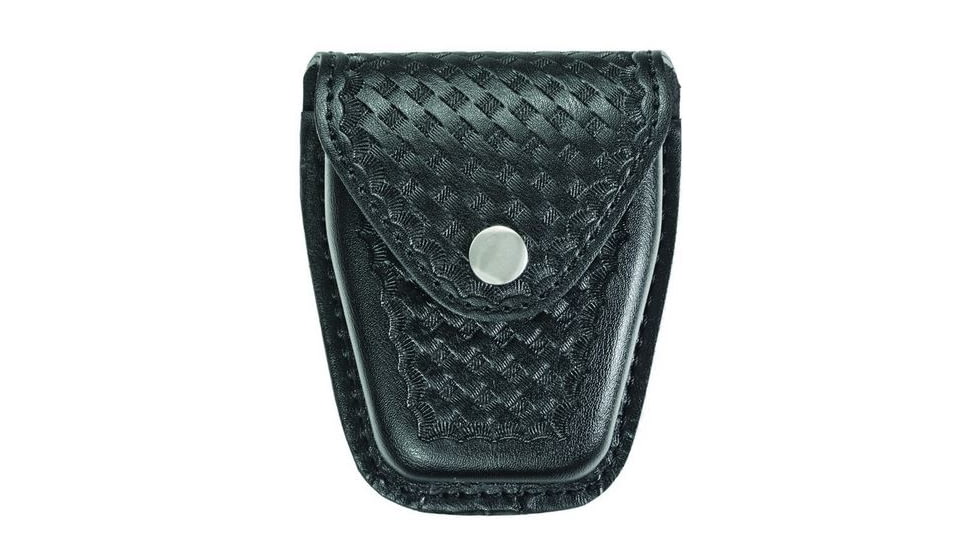 Hero's Pride Handcuff Case, Single, Med/Hinged, AirTek, BW, Silver Snap, Medium 1451WN