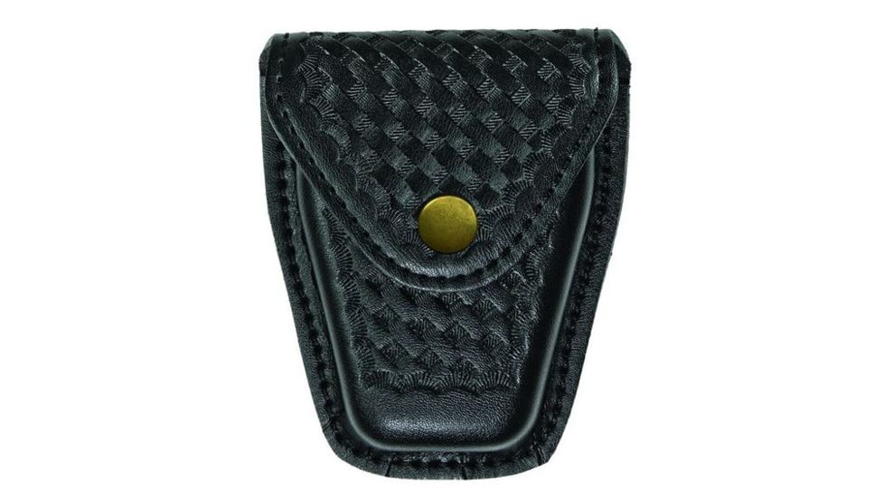 Hero's Pride Handcuff Case, Single, Small/Chain, AirTek, BW, Brass Snap, Small 1450WG