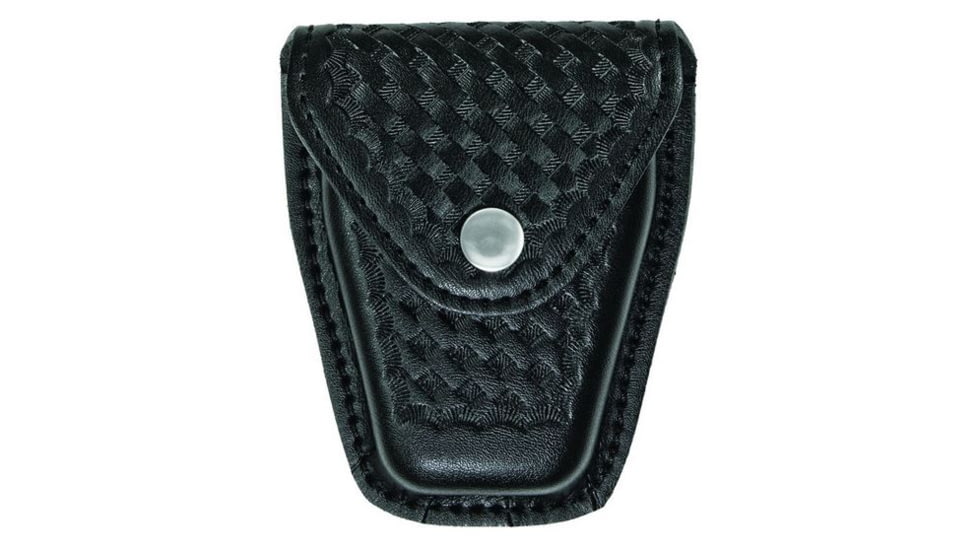 Hero's Pride Handcuff Case, Single, Small/Chain, AirTek, BW, Silver Snap, Small 1450WN