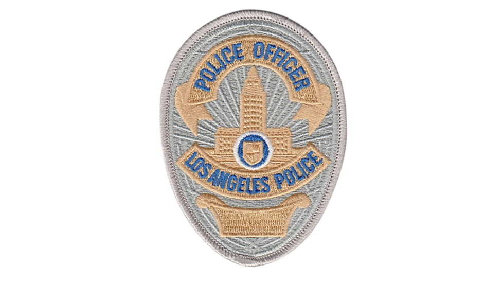 LAPD OFFICER Badge Patch 2 11/16''x3 5/8'' - Pair