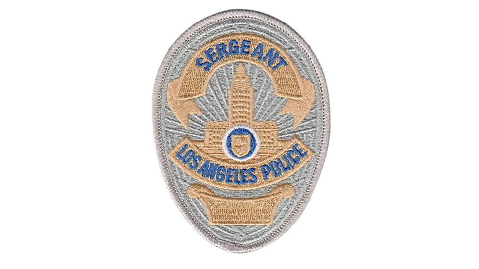 LAPD SERGEANT Badge Patch 2 11/16''x3 5/8'' - Pair