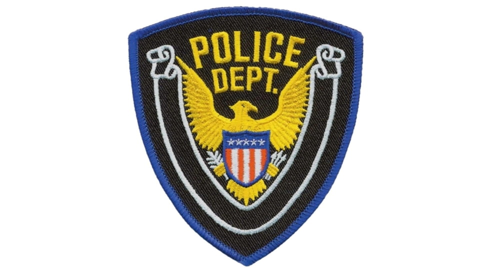 POLICE DEPT Eagle w/ Blank Scroll - Royal Blue/Midnight - 4''x4.375''