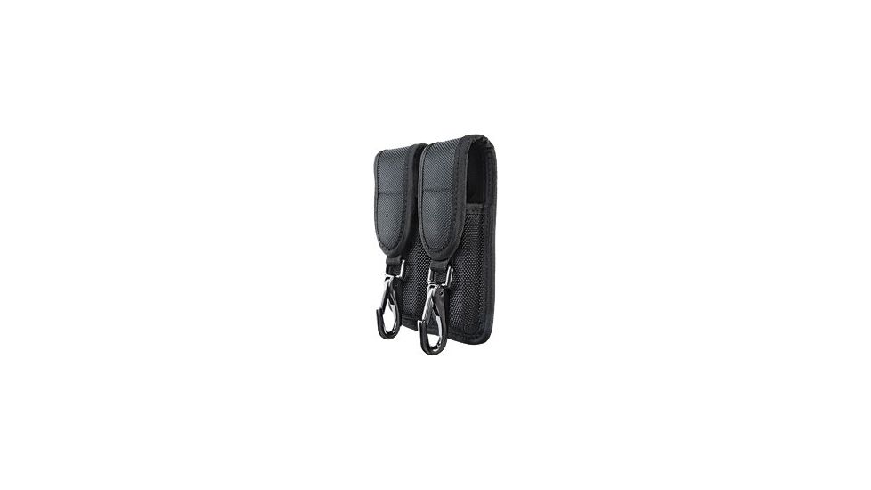 Heros Pride Double Magazine Pouch - Medium - With Two Metal Clips , CDCR , - Ballistic, Black 1110