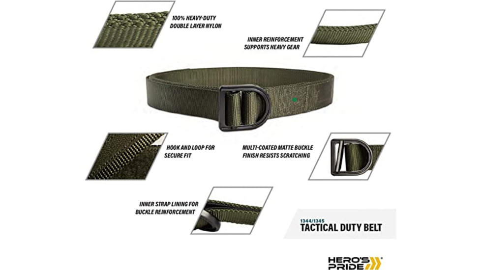 HEROS PRIDE Tactical Duty Belt 1.5, Black - 1344X-9-XL-42