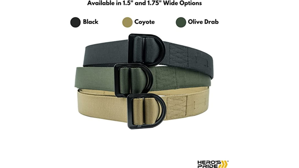 HEROS PRIDE Tactical Duty Belt 1.5, Black - 1344X-9-XL-42