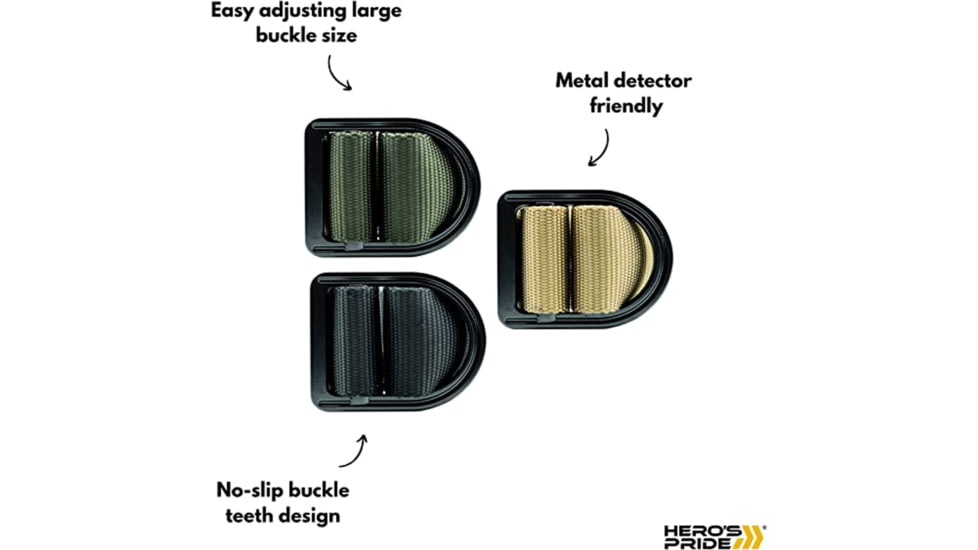 HEROS PRIDE Tactical Duty Belt 1.5, Black - 1344X-9-XL-42