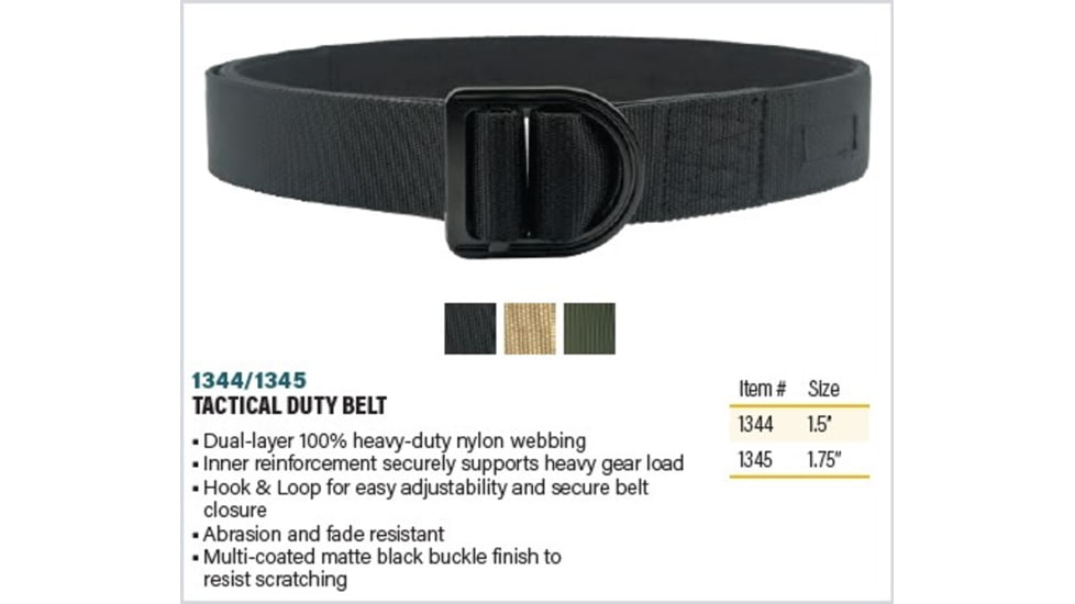 HEROS PRIDE Tactical Duty Belt 1.5, Black - 1344X-9-XL-42