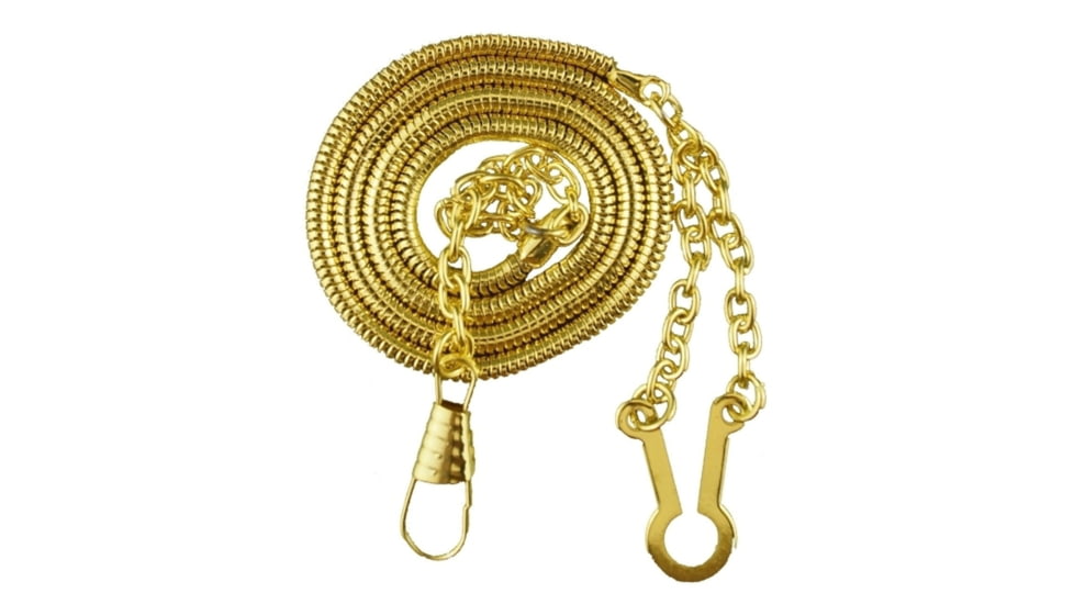 HERO'S PRIDE Whistle Chain W/ Button Hook, Gold Plated, 4020G