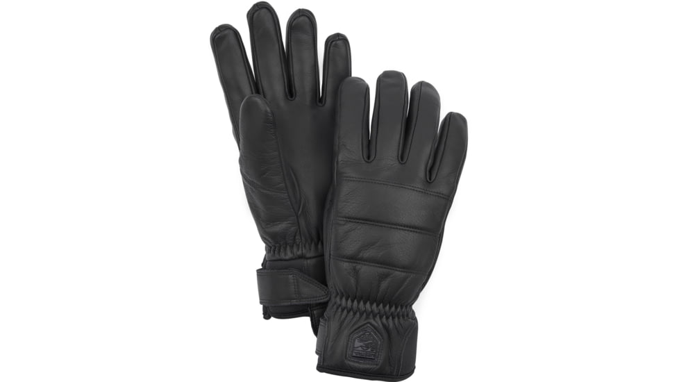 Hestra Alpine Leather Primaloft 5 Finger Glove, Black, 6, 31440-100-06