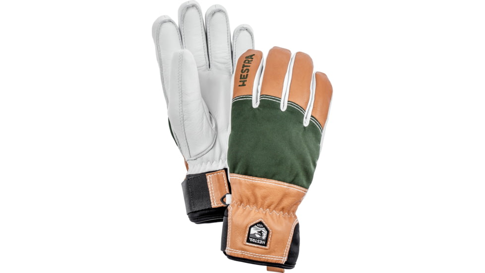 Hestra Army Leather Abisko 5 Finger Glove, Dark Green, 6, 30770-890-6