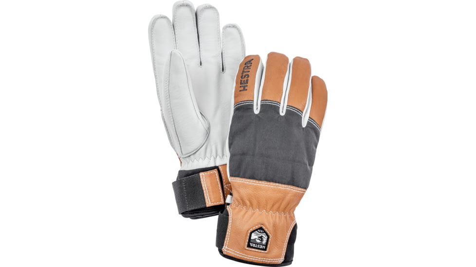 Hestra Army Leather Abisko 5 Finger Glove, Grey, 6, 30770-350-6