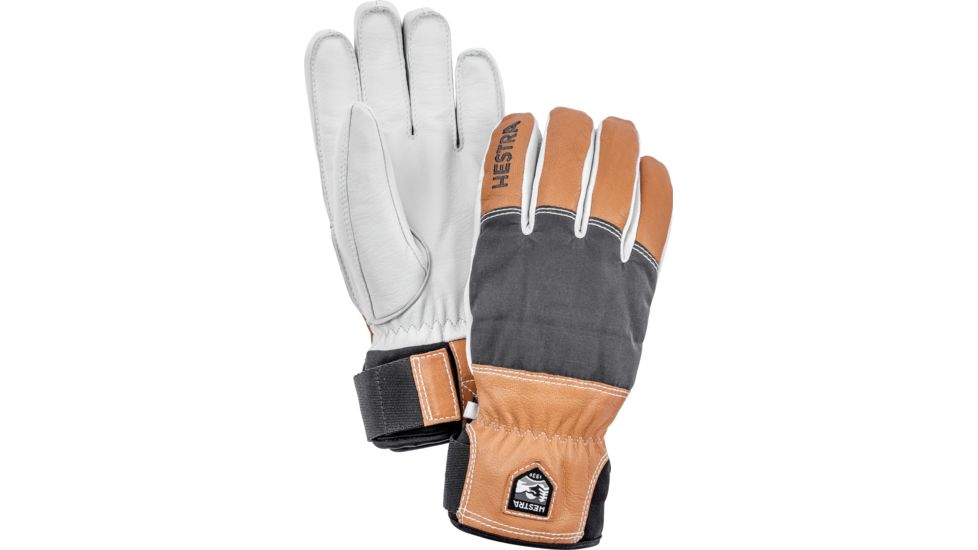 Hestra Army Leather Abisko 5 Finger Glove - Unisex, Grey, 07, 30770-350-07