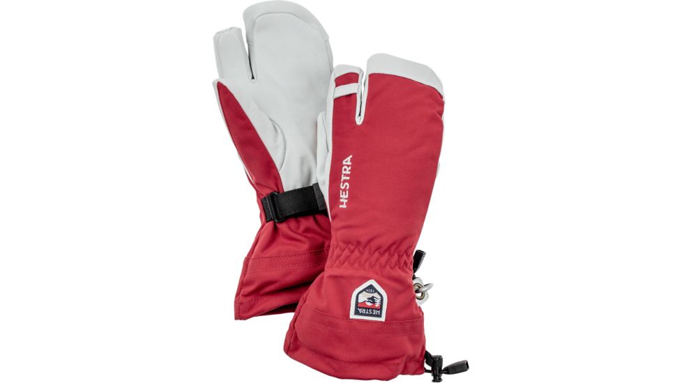 Hestra Army Leather Heli Ski 3 Finger Glove, Red, 5, 30572-560-5