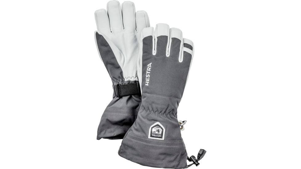 Hestra Army Leather Heli Ski 5 Finger Glove, Grey, 5, 30570-350-5
