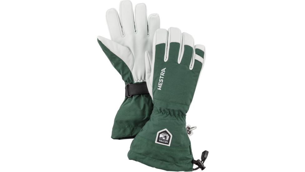Hestra Army Leather Heli Ski 5 Finger Glove - Unisex, Bottle green, 6, 30570-880-06