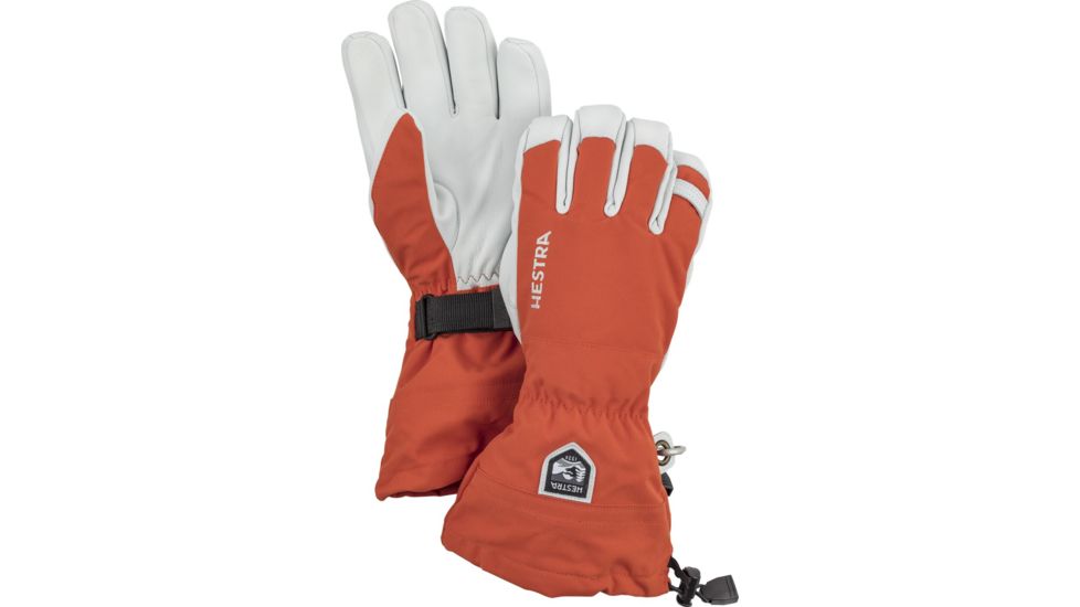 Hestra Army Leather Heli Ski 5 Finger Glove - Unisex, Brick red, 6, 30570-530-06
