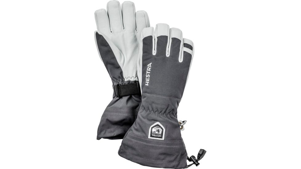 Hestra Army Leather Heli Ski 5 Finger Glove - Unisex, Grey, 12, 30570-350-12