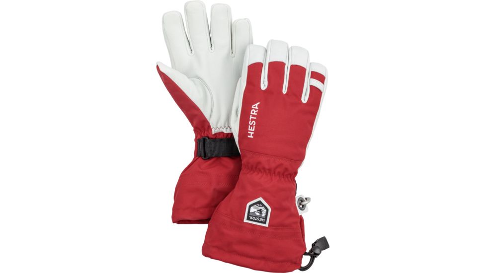 Hestra Army Leather Heli Ski 5 Finger Glove - Unisex, Red, 5, 30570-560-05