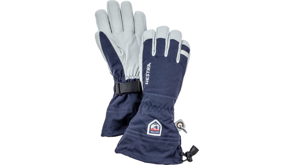 Hestra Army Leather Heli Ski Five Finger Glove - Mens-Navy-8