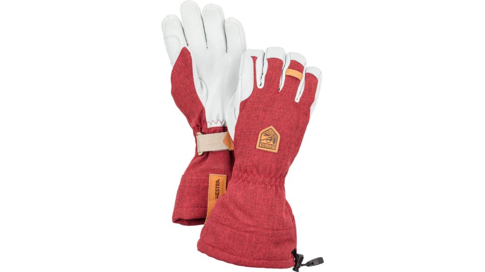 Hestra Army Leather Patrol Gauntlet 5 Finger Glove - Unisex, Dark red, 6, 30670-570-06
