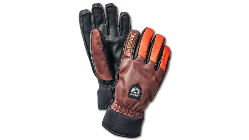 Hestra Army Leather Wool Glove - Men's-Brown/Flame Red-6