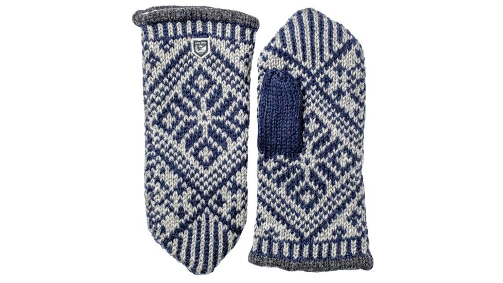 Hestra Nordic Wool Mittens, Navy/Grey, 6, 63921-280350-6
