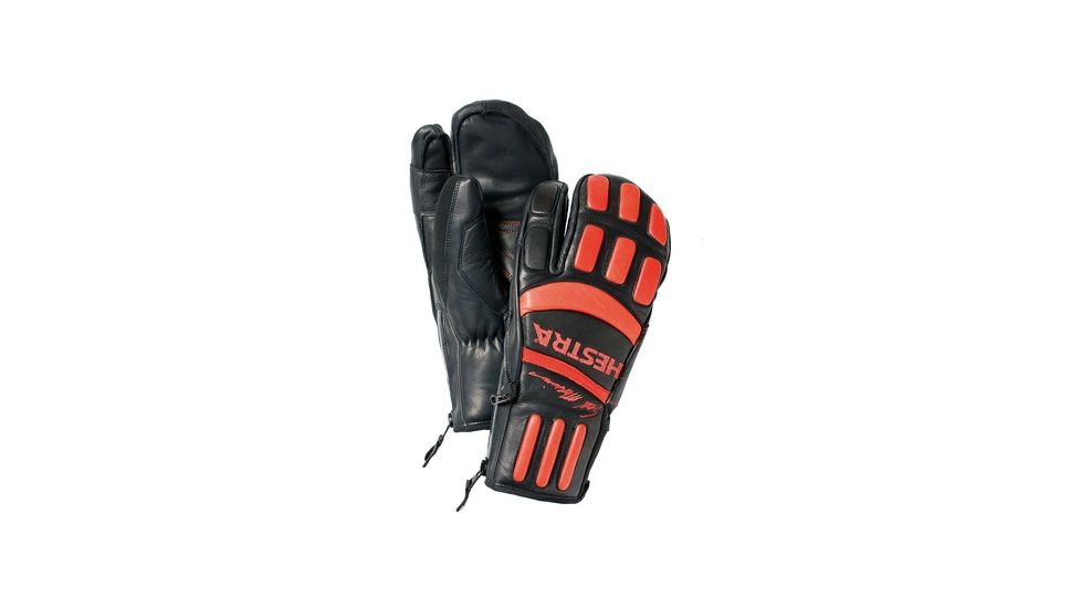 Hestra Seth Morrison 3-Finger Pro Glove Clearance -Men's-Black/Flame Red-9
