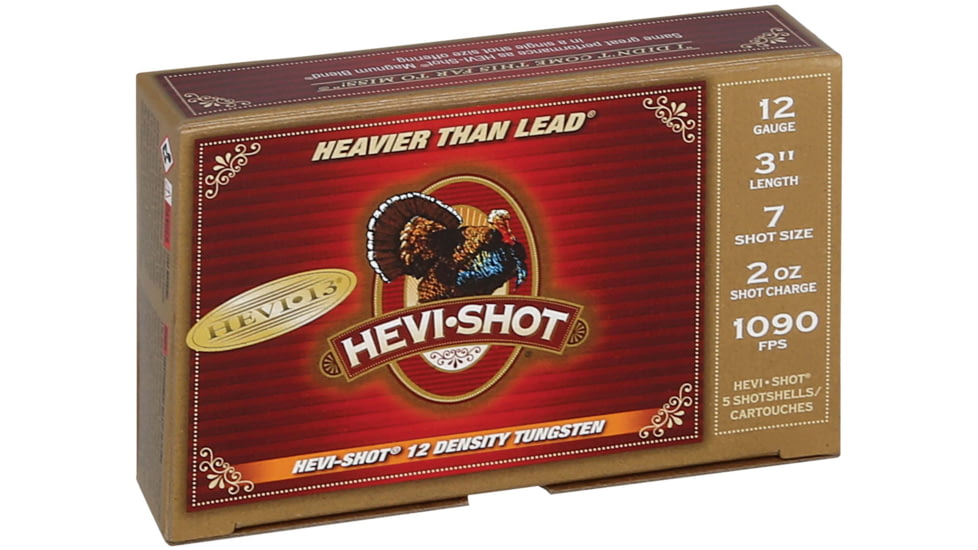 HEVI-Shot HEVI-13 Turkey 12 Gauge 2oz 3in Shotgun Ammo, 7 Shot, 5 Rounds, HS43027