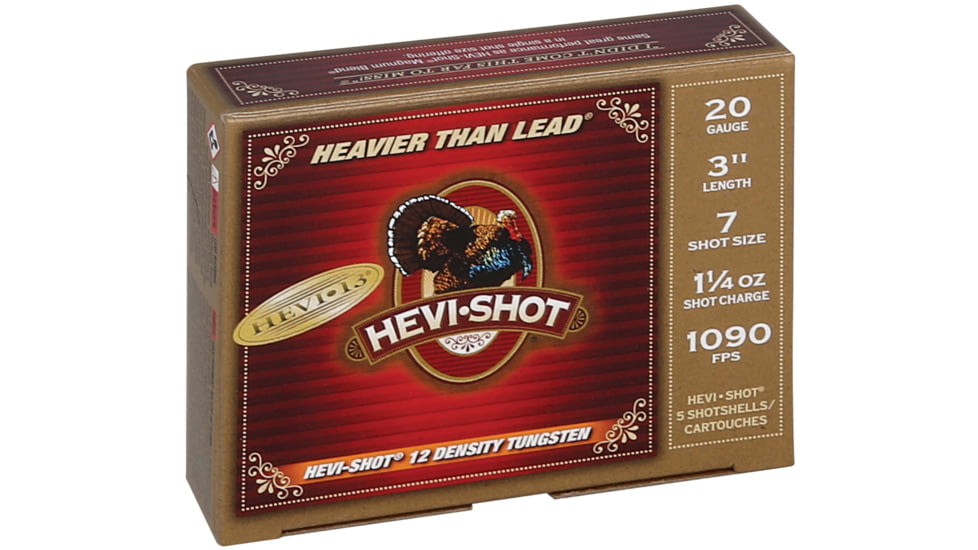 HEVI-Shot HEVI-13 Turkey 20 Gauge 1 1/4oz 3in Shotgun Ammo, 7 Shot, 5 Rounds, HS307