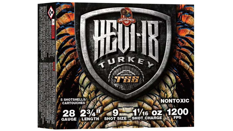 HEVI-Shot HEVI-18 28 Gauge 1 1/16 oz 2 3/4 in Shotgun Ammo, #9, 5 Rounds, HS7259