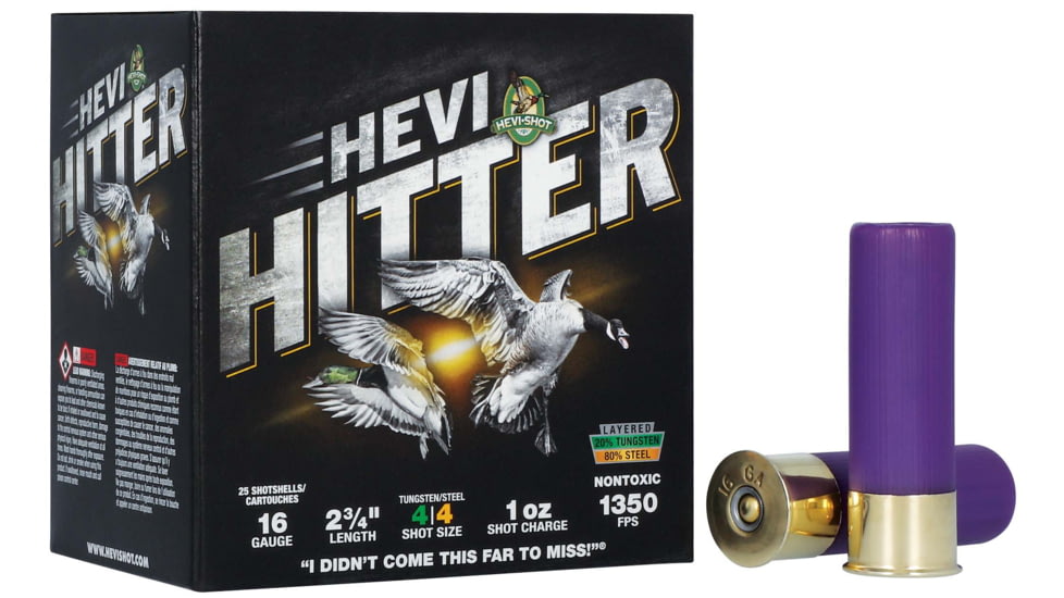 HEVI-Shot HEVI-Hitter 16 Gauge 1oz 2-3/4in Shotgun Ammo, 4 Shot, 25 Rounds, HS29164