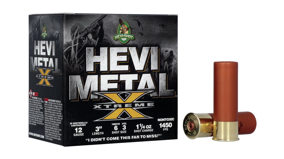 HEVI-Shot Hevi Metal Xtreme 12 Gauge 1.25oz 3in Shotgun Ammo, Shot 6, 25 Rounds, HS38126