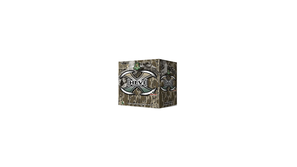 HEVI-Shot HEVI-X Shotgun Ammo, 20 gauge, 6 Shot Size, 3 inch Shell Length, 1 oz Load, 25-Shotshells, Mossy Oak Bottomland, 6, 52306