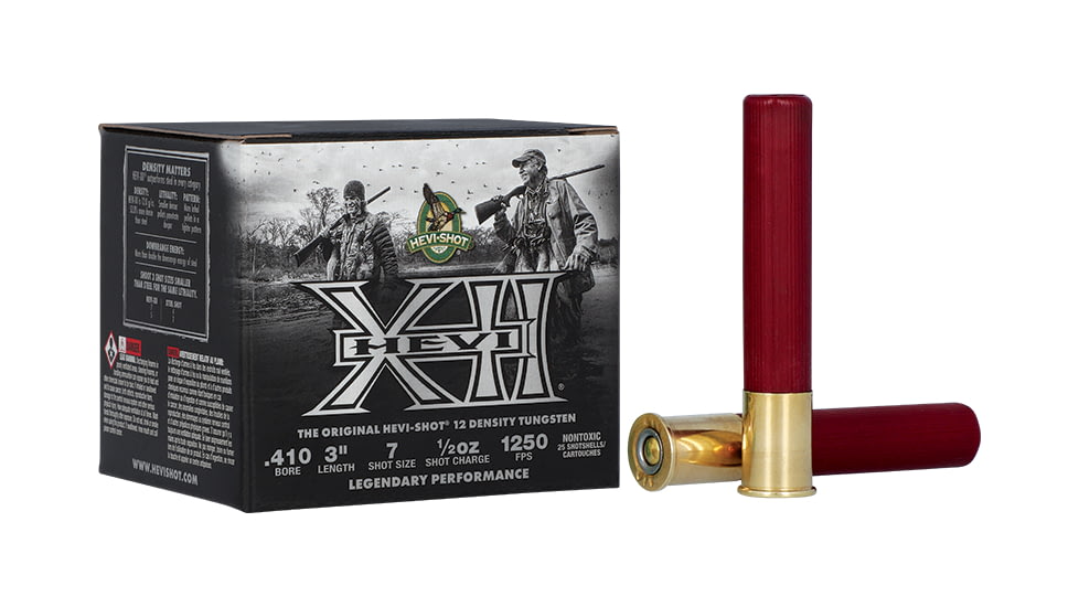 HEVI-Shot Hevi XII 12 Density 410 Gauge 3in Shotshell Ammo, 7 Tungsten Shot, 0.5oz, 25 Rounds, HS54107-25RD