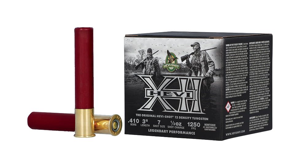 HEVI-Shot Hevi X Strut 12 Density 410 Gauge 3in Shotgun Ammo, 7 Tungsten Shot, 0.5oz, 25 Rounds, HS54107