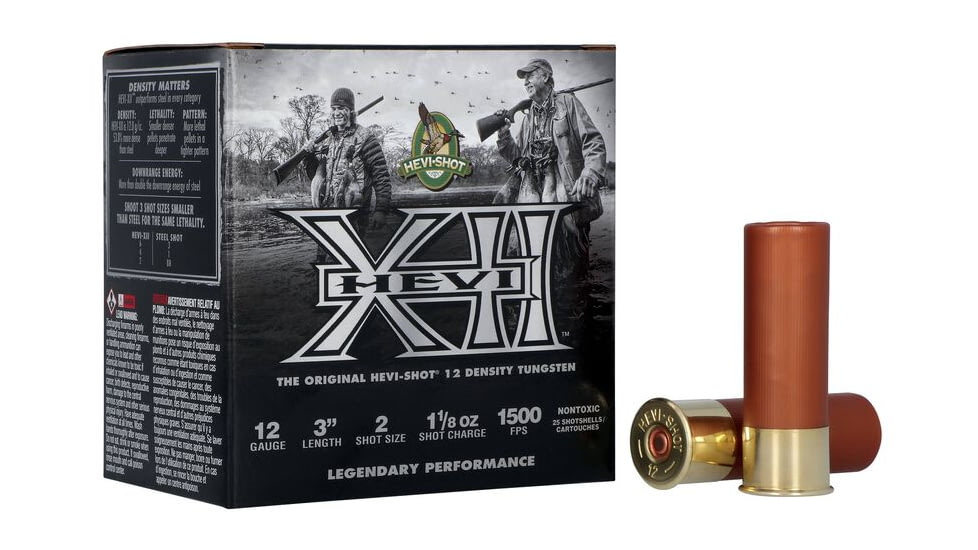 HEVI-Shot HEVI-XII 12 Gauge 1 1/8 oz 3in #2 Centerfire Shotgun Ammo, 25 Rounds, HS51302