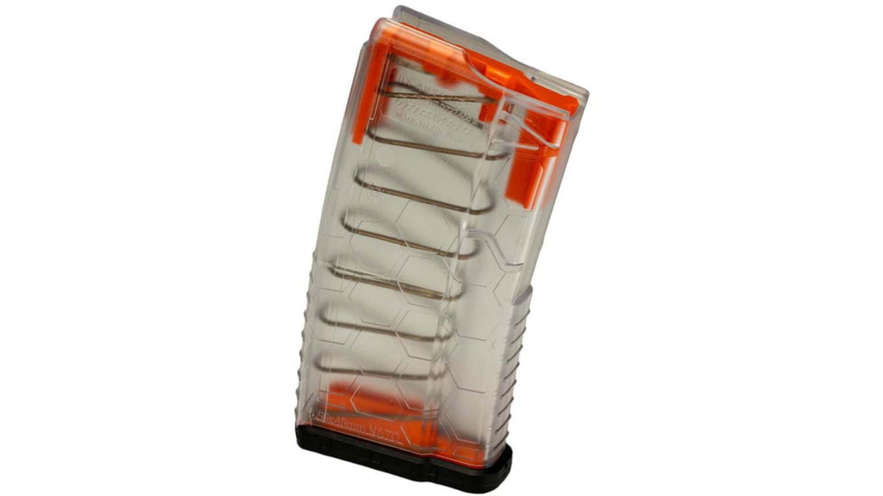 Hexmag AR-15 .223/.300AAC/.458 SOCOM/.50 Beowulf 20 Round Shorty Magazine, Clear, 20, HX20-AR15S2-CLR