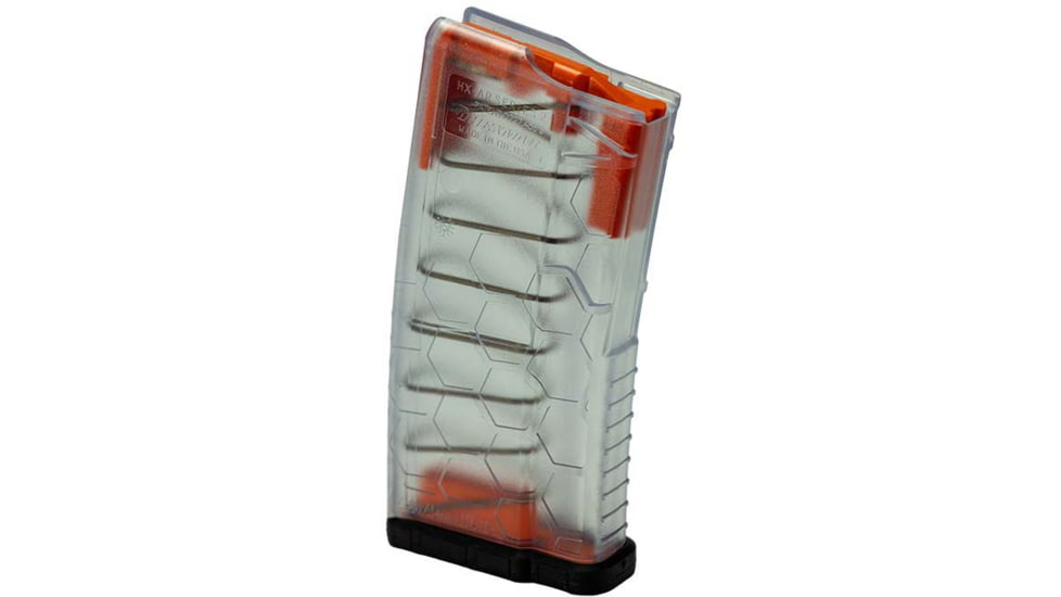 Hexmag AR-15 .223/.300AAC/.458 SOCOM/.50 Beowulf 20 Round Shorty Magazine, Clear, 20, HX20-AR15S2-CLR