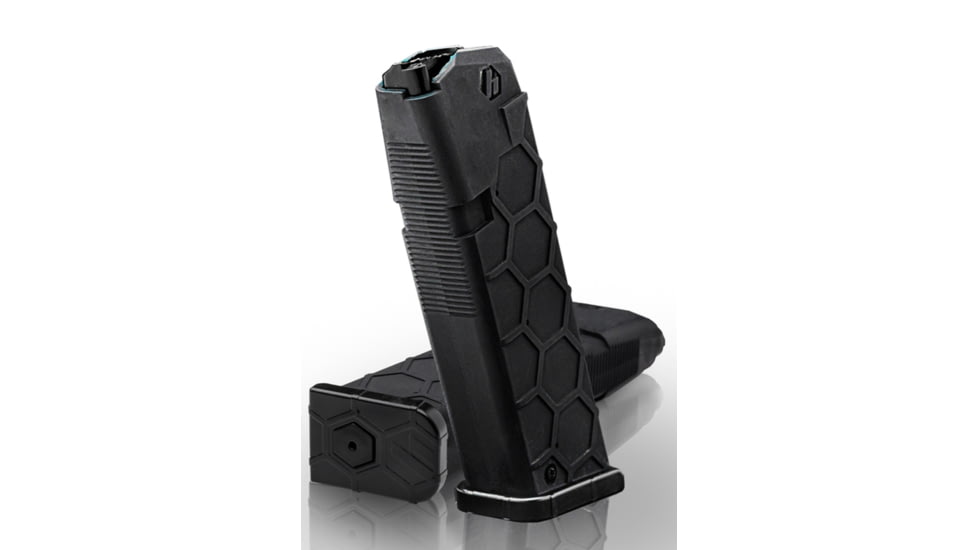 Hexmag Glock 17/26/34 Gen3-5 9mm Luger 17 Round Pistol Magazine, Black, 1 Pack, Carbon Senthex, HX17G17BLK-17RD