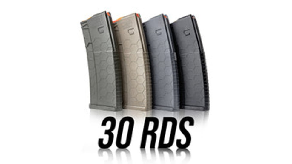 Hexmag Series 2 AR-15/M4/M16 .223/ .300AAC Blackout/ .458 SOCOM/ .50 Beowulf Rifle Magazine, 30 Round, Black, HX30-AR15S2-BLK-30RD