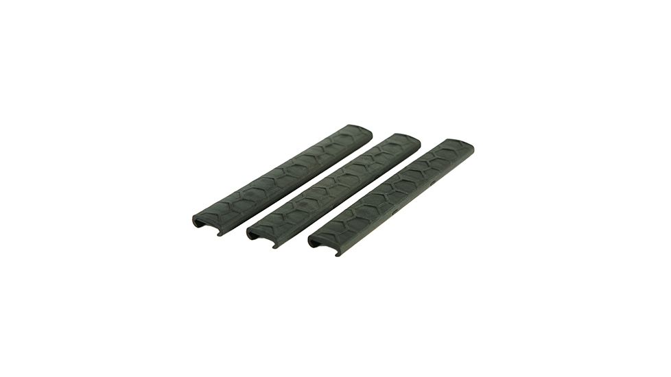 Hexmag Slim Line 18-Slot LowPro Rail Covers 3 Pack, Black, Small, HX-LRC-3PK-BLK