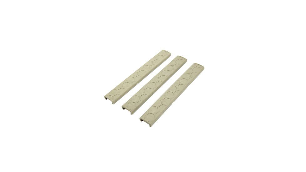 Hexmag Slim Line 18-Slot LowPro Rail Covers 3 Pack, FDE, Small, HX-LRC-3PK-FDE