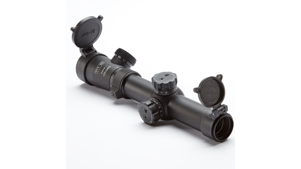 Hi-Lux Optics CMR Illuminated Tactical Rifle Scope, 1-4x24mm, 30mm Tube, Second Focal Plane, Illuminated 122 Grain 7.62X39R Green BDC Reticle, Black, CMR-AK762
