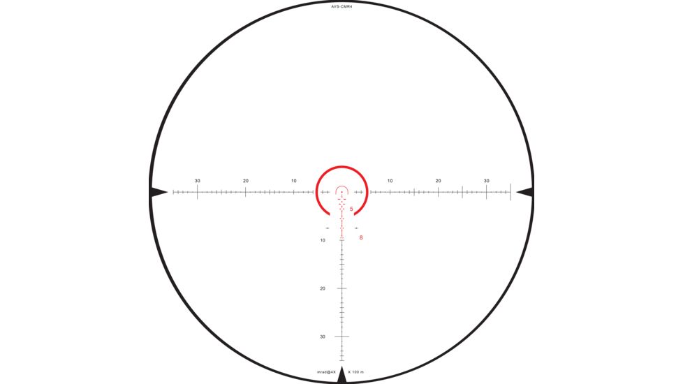 Hi-Lux 1-4x24mm Rifle Scope w/ 30mm Main Tube, with Red Illuminated CMR4 Ranging Reticle