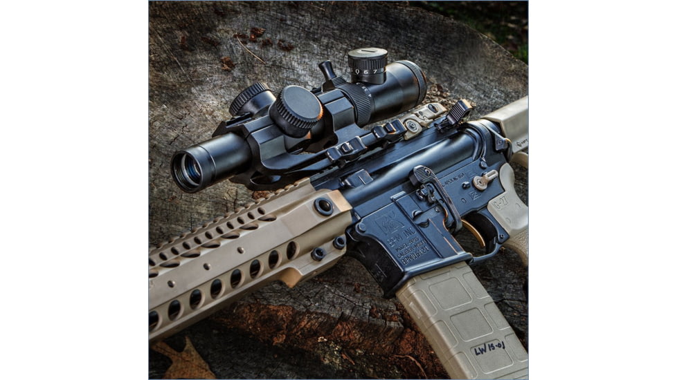 Hi-Lux CMR4-556 1-4X24 Tactical Rifle Scope w/Red Illuminated 556 NATO BDC Reticle, Matte Black, CMR4-556-R, EDEMO1